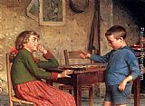 Vittorio Reggianini Famous Paintings - The Drafts Players